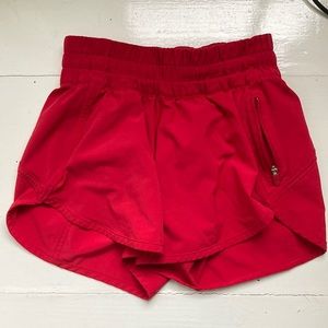 Lululemon red tracker shorts